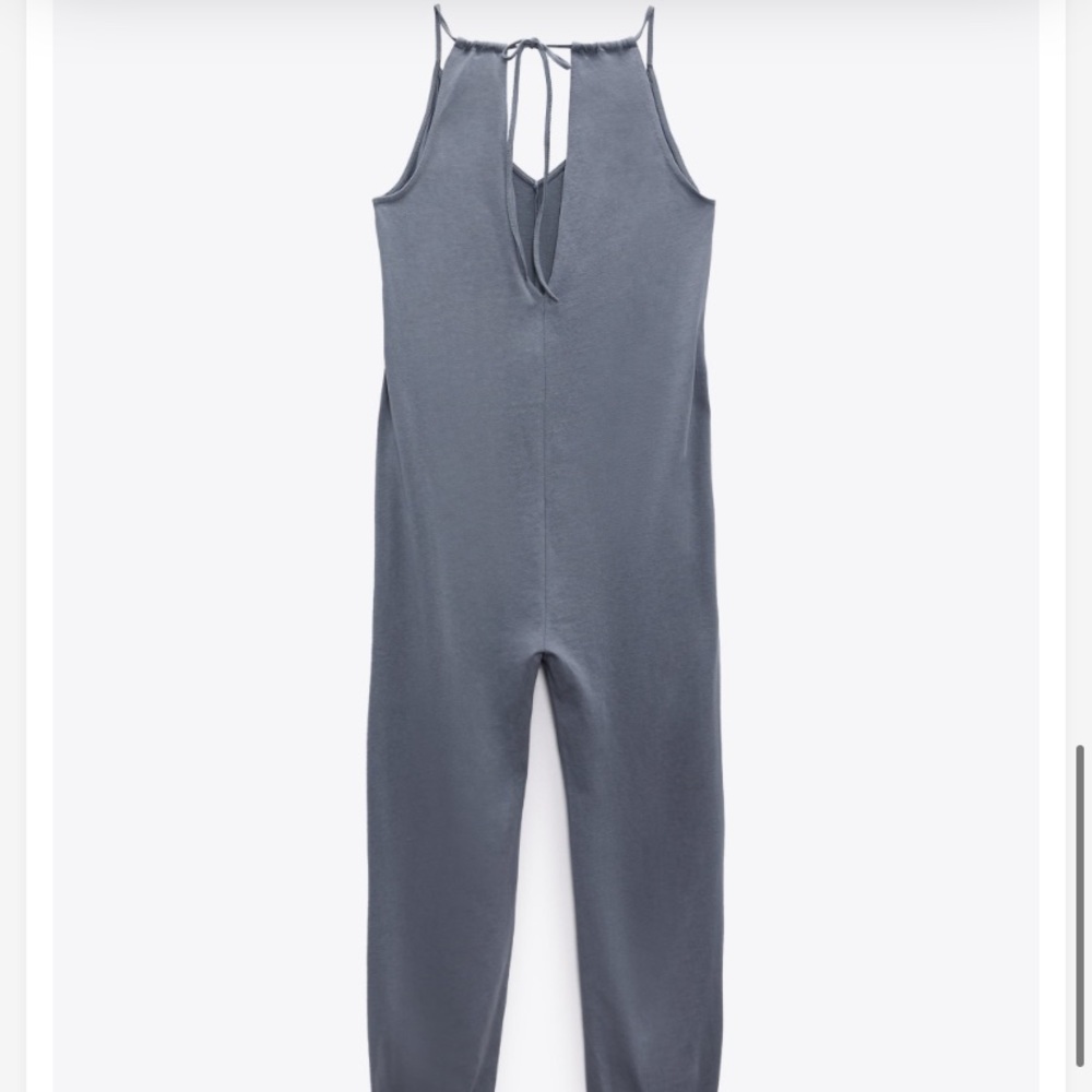 NWT Zara One Piece Jumpsuit Onsie Grey Blue Size S - Picture 6 of 10